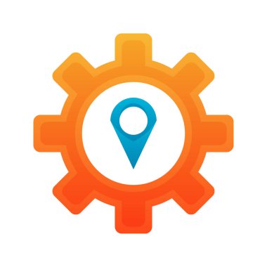 konum dişlisi logo tasarım şablonu simgesi