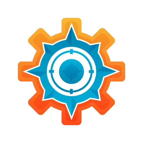Kompass Getriebe Logo Design Vorlage Symbol — Stockvektor