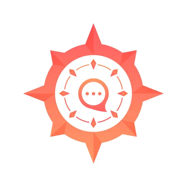 Chat Kompass Logo Element Design Vorlage Symbol — Stockvektor