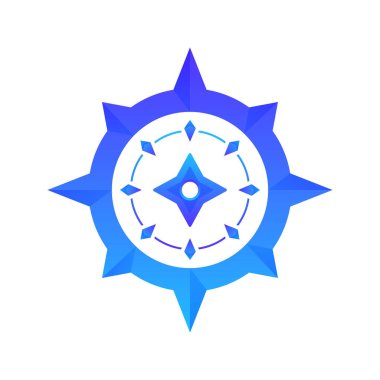 Shuriken pusula logo element tasarım şablonu simgesi