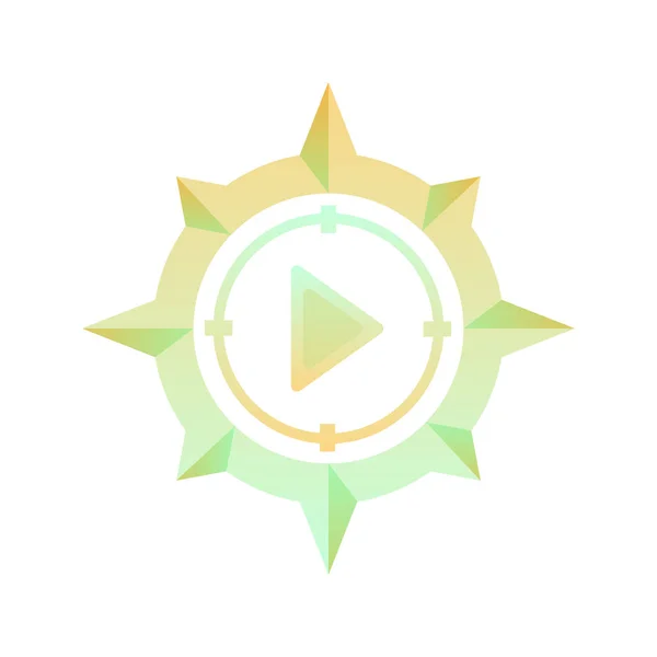 Play Compass Logo Element Design Template Icon — Stock Vector