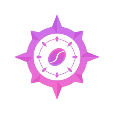 kahve pusula logo tasarım şablon simgesi