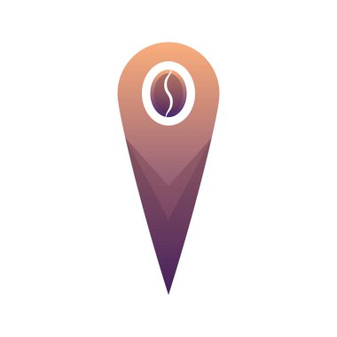 kahve konumu logo tasarım şablonu simgesi