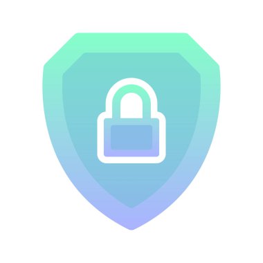 Kalkan logo tasarım şablonu simgesini kilitle