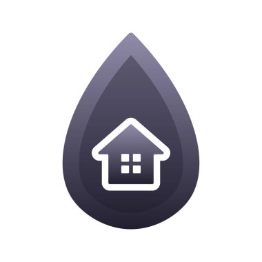 ev suyu gradyan logo tasarım şablonu simgesi