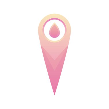 konum su gradyan logo tasarım şablon simgesi simgesi