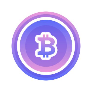 Bitcoin gradyan logo tasarım şablonu simgesi