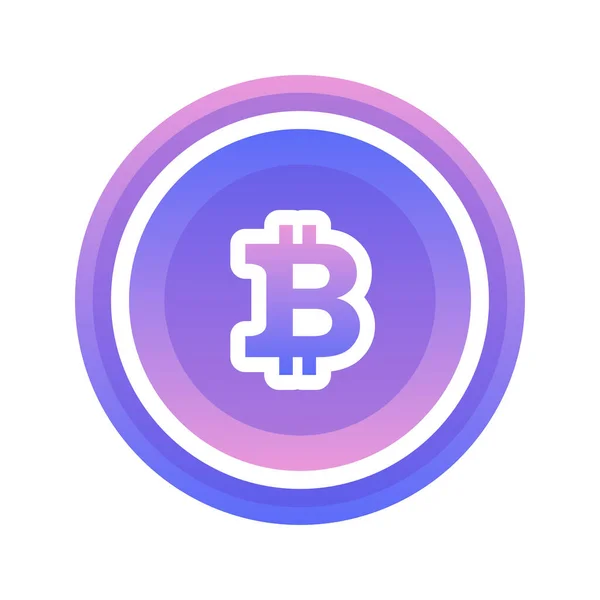 Bitcoin Moeda Gradiente Logotipo Design Modelo Ícone — Vetor de Stock