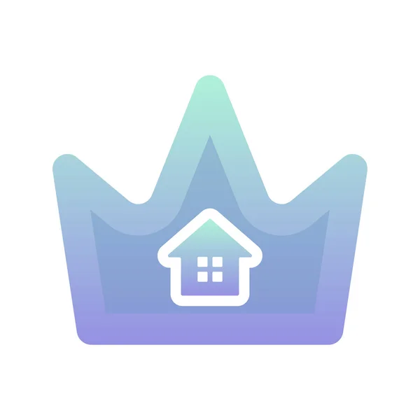 Home Crown Gradient Logo Design Template Icon — ストックベクタ