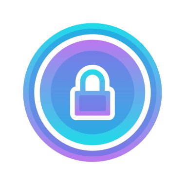 Bozuk para kilidi gradyan logo tasarım şablonu simgesi