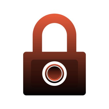 Bozuk para kilidi gradyan logo tasarım şablonu simgesi