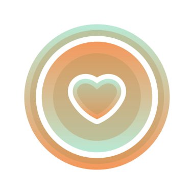 aşk madeni para gradyan logo tasarım şablon simgesi