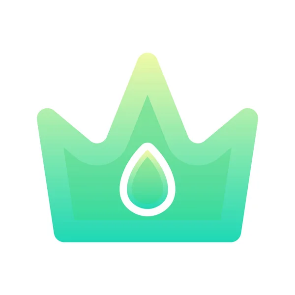 Crown Water Gradient Logo Design Template Icon — Stock Vector