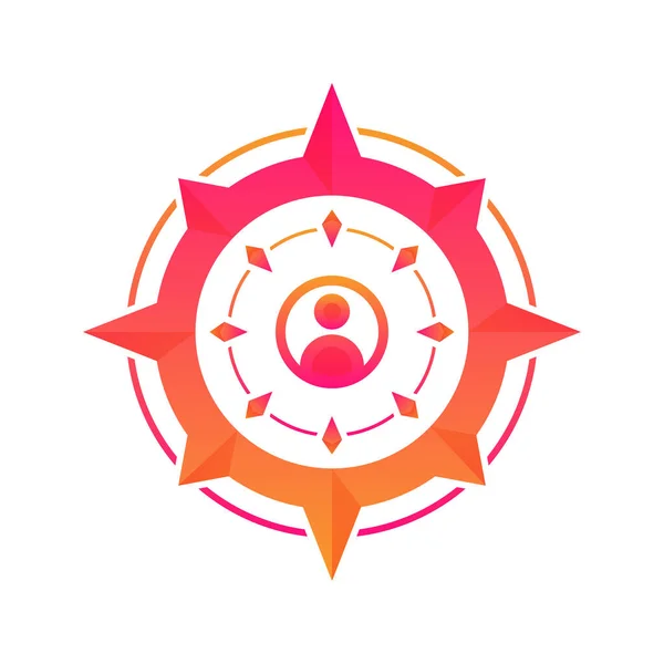 Profile Compass Gradient Logo Design Template Icon — стоковый вектор