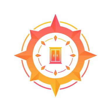 pusula dolap gradyan logo tasarımı modern şablon simgesi