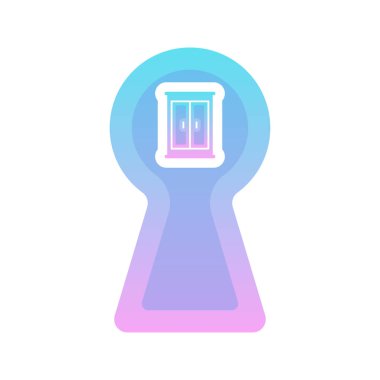 keyhole furniture gradient logo design modern template icon