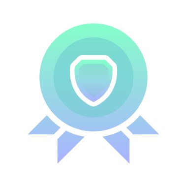 Madalya kalkanı gradyan logo tasarımı modern şablon simgesi