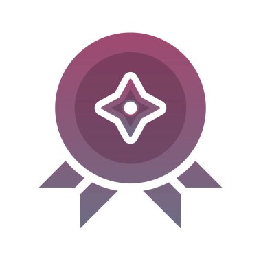 Madalya shuriken gradyan logo tasarımı modern şablon simgesi