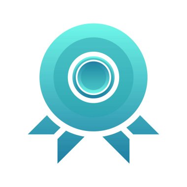 Madalya para gradyan logo tasarımı modern şablon simgesi