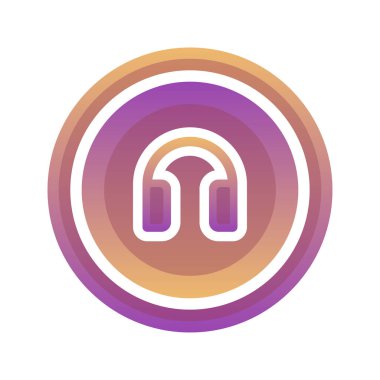 Kulaklık bozuk para gradyan logo tasarım şablonu simgesi