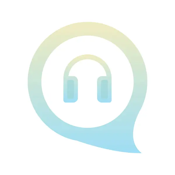 Headphone Chat Gradient Logo Design Template Icon — Image vectorielle