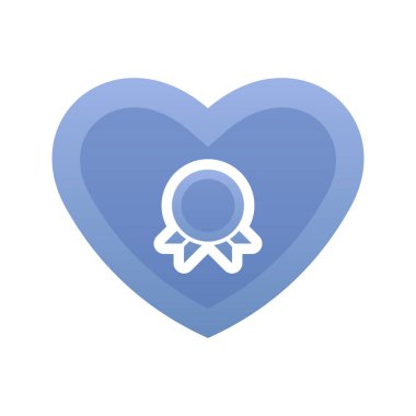 Madalya aşkı gradyan logo tasarım şablon simgesi