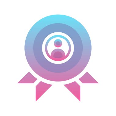 Madalya profili gradyan logo tasarım şablonu simgesi