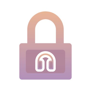 Kulaklık kilidi gradyan logo tasarım şablonu simgesi