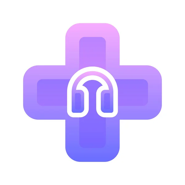 Headphone Medical Gradient Logo Design Template Icon — Image vectorielle