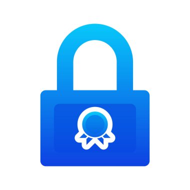 Madalya kilidi gradyan logo tasarım şablonu simgesi