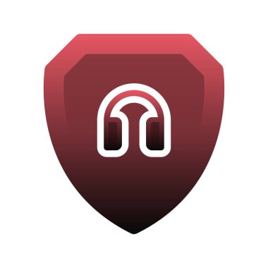 Kulaklık kalkanı gradyan logo tasarım şablonu simgesi