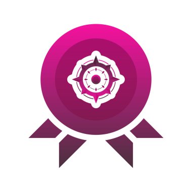 Madalya pusula gradyan logo tasarım şablonu simgesi