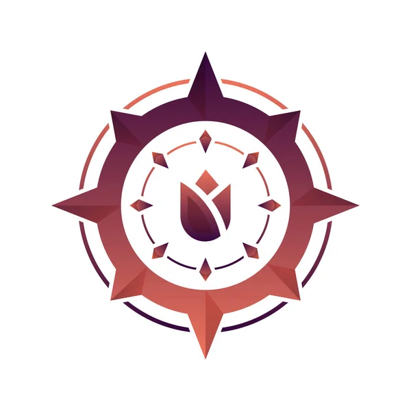 Піктограма Дизайну Логотипу Квіткового Компаса — стоковий вектор