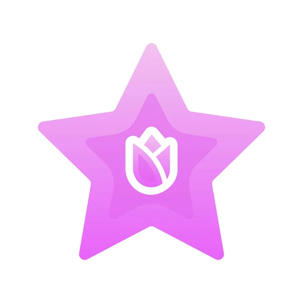 Цветочная Звезда Градиентный Дизайн Логотипа Значок — стоковый вектор