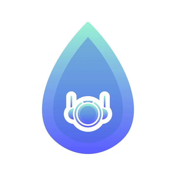 Astronaut Water Gradient Logo Design Template Icon — Stockový vektor