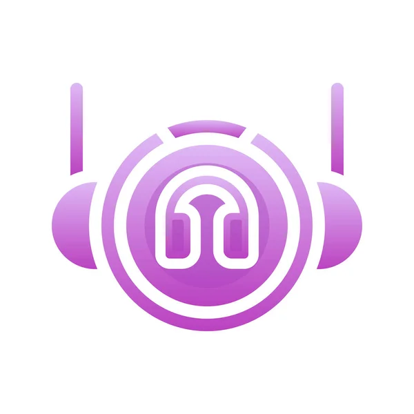 Astronaut Headphone Gradient Logo Design Template Icon — Image vectorielle