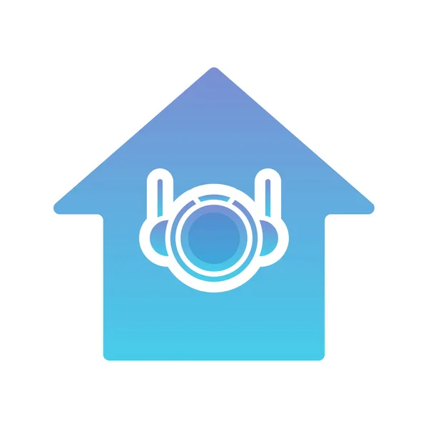 Astronaut Home Gradient Logo Design Vorlage Symbol — Stockvektor