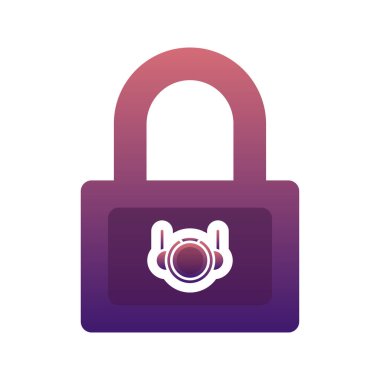 astronot kilidi logo gradyan tasarım şablonu simgesi