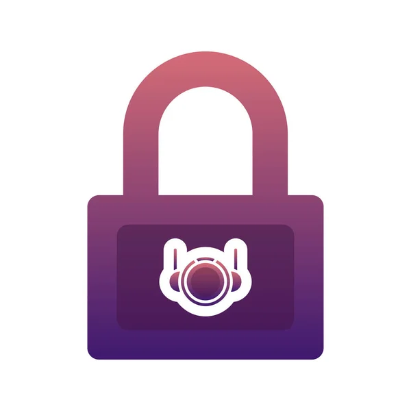 Astronaut Lock Logo Gradient Design Template Icon — Stockvector