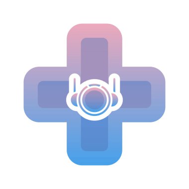 astronot tıbbi logo gradyan tasarım şablonu simgesi