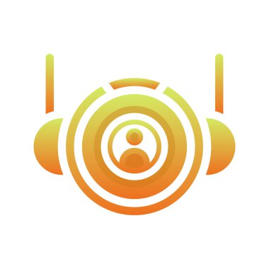 astronot profili logo gradyan tasarım şablonu simgesi