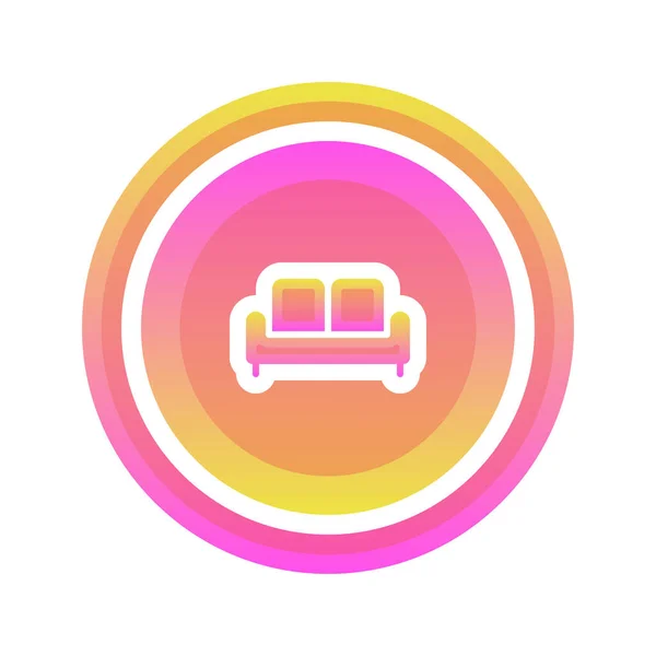 Sofa Coin Logo Gradient Design Template Icon — Stockvektor