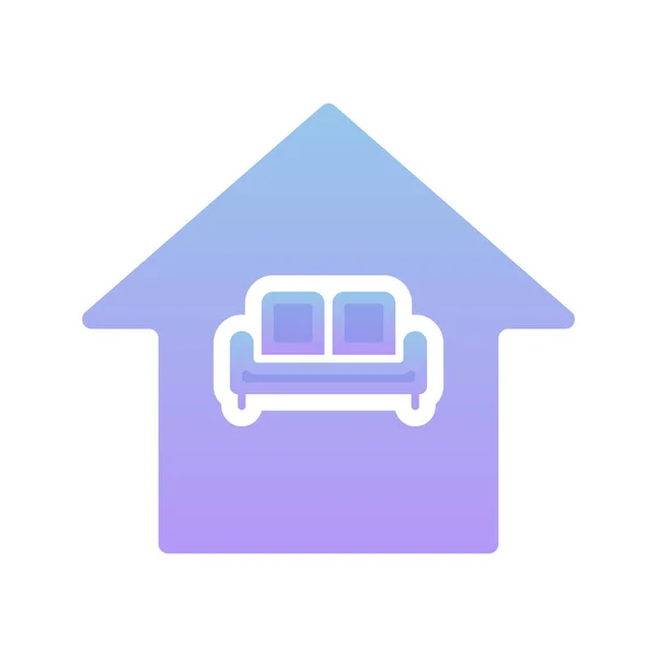 Sofa Home Logo Gradient Design Template Icon — Stockvektor