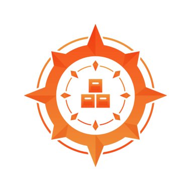 depolama pusula logo gradyan tasarım şablonu simgesi