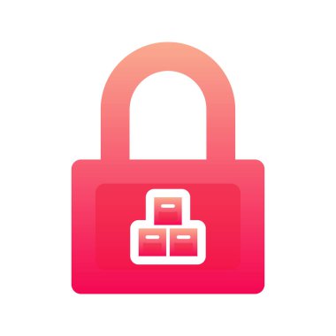 Depo kilidi logo gradyan tasarım şablonu simgesi