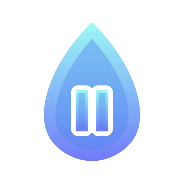 Pause Wasser Logo Gradient Design Vorlage Symbol — Stockvektor