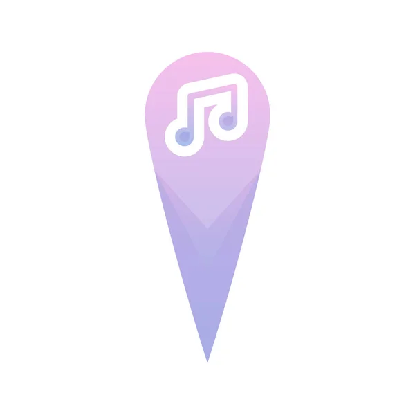Εικονίδιο Προτύπου Σχεδίασης Κλίσης Λογότυπου Τοποθεσίας Μουσικής — Διανυσματικό Αρχείο
