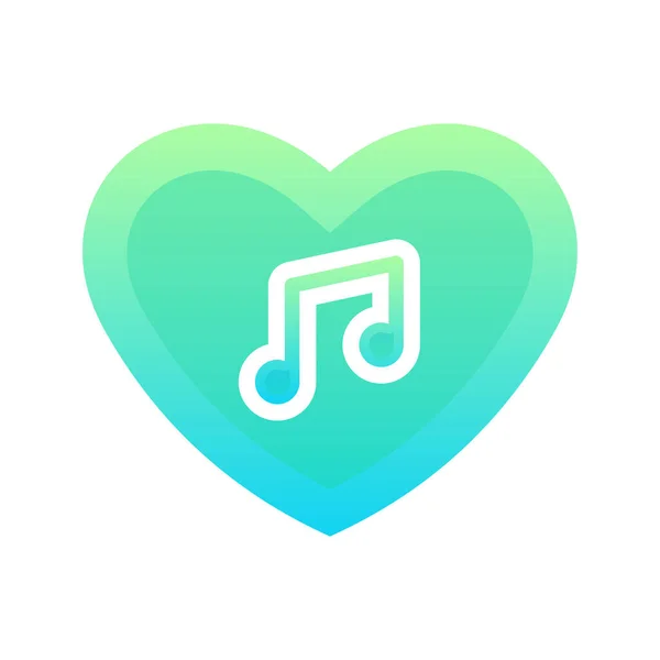 Music Love Logo Gradient Design Template Icon — Stock Vector