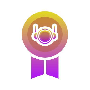 Madalya astronot logosu gradyan tasarım şablonu simgesi