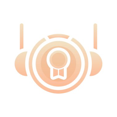 Madalya astronot logosu gradyan tasarım şablonu simgesi